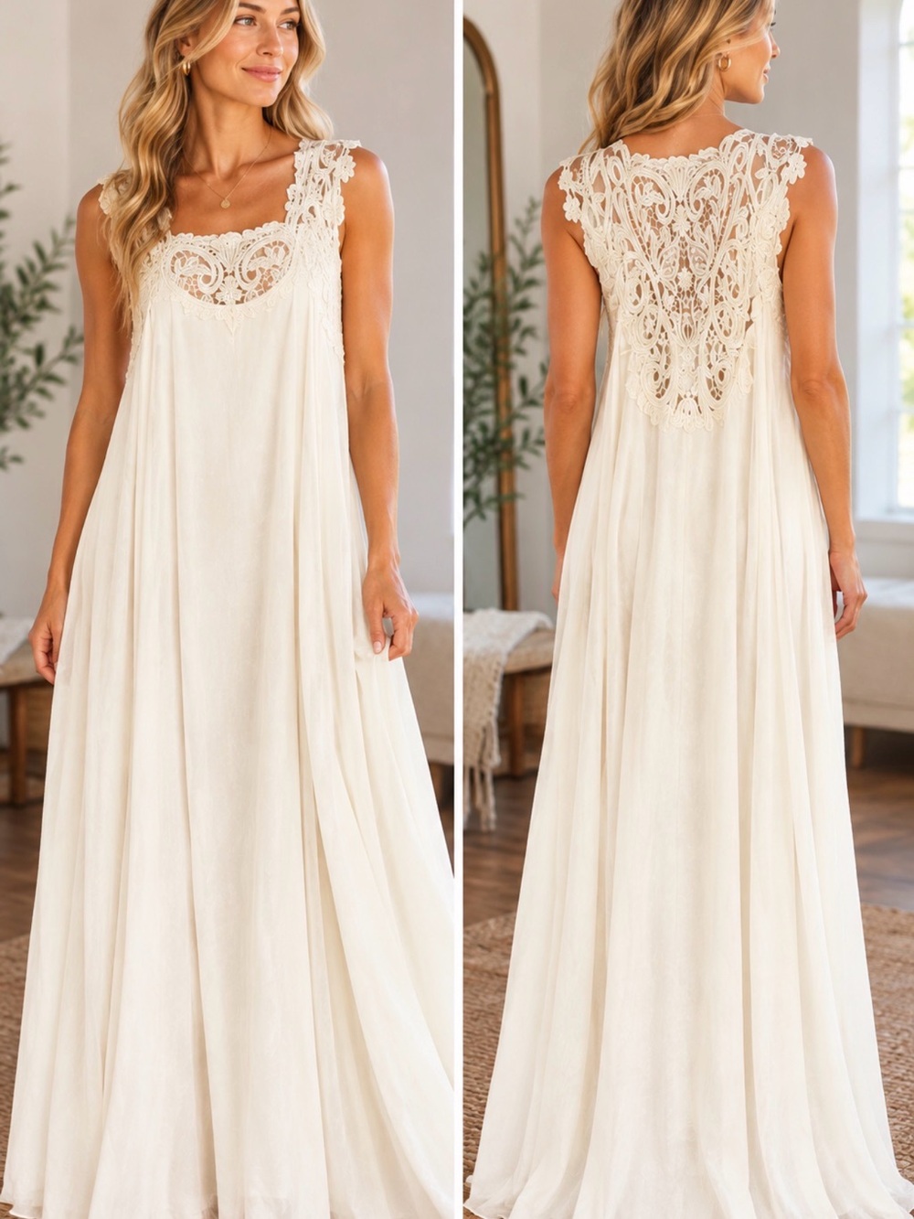 Vintage Jessica McClintock Ivory Dress